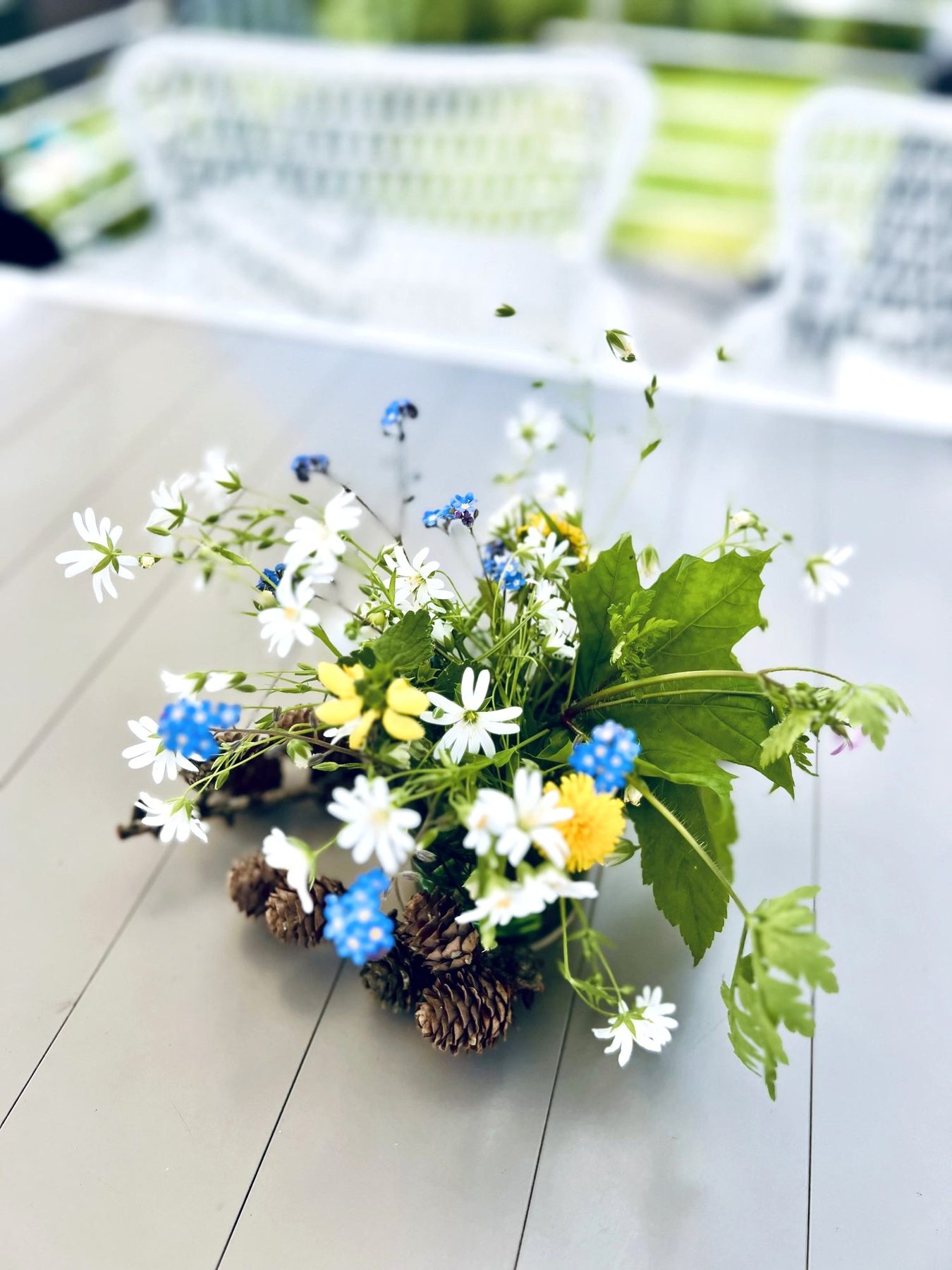 Wiesenblumen auf der Terrasse